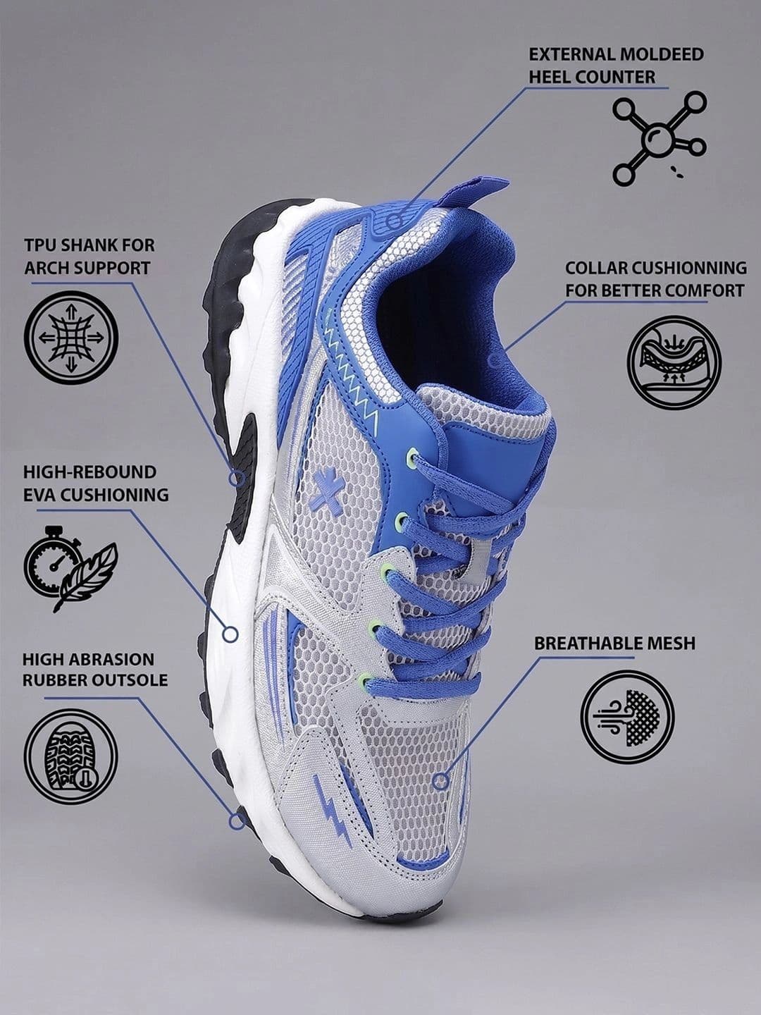 HRX by Hrithik Roshan Men Mesh Running Non-Marking Shoes thumbnail 6
