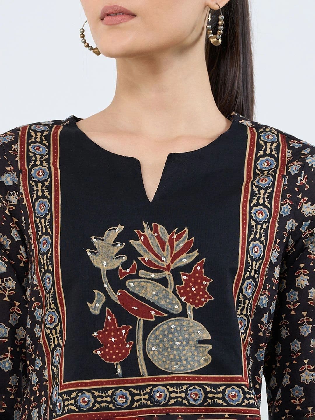 RANGMANCH BY PANTALOONS Women Ethnic Motifs Printed Sequinned Indie Prints Kurta thumbnail 5