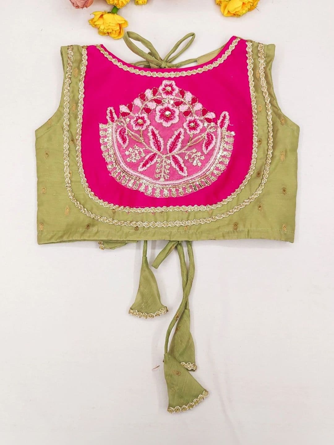 Sangria Girls Embroidered Thread Work Ready to Wear Lehenga & Blouse With Dupatta thumbnail 4