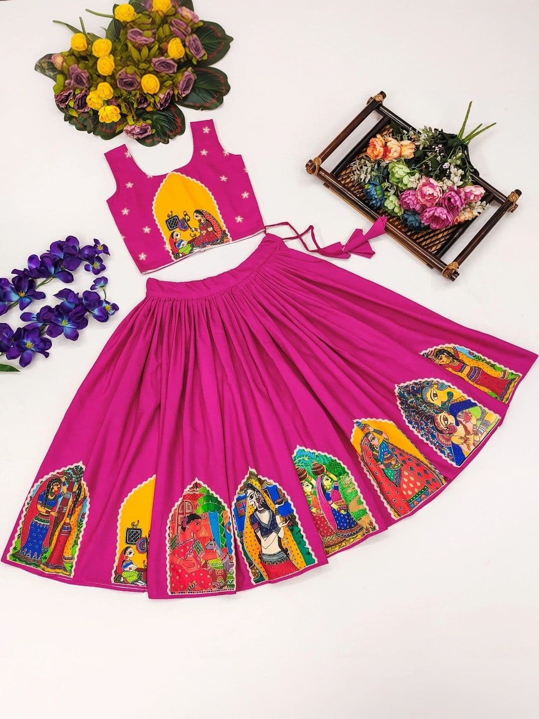 Sangria Girls Printed Ready to Wear Lehenga & thumbnail 5