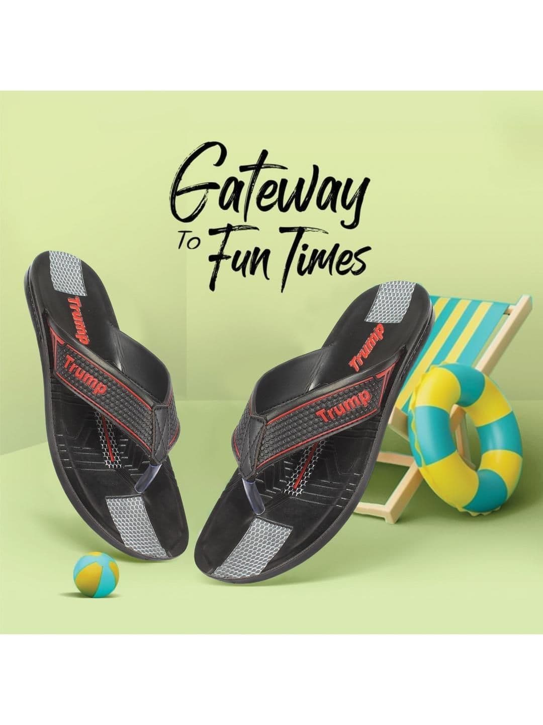 Trump Black PU Flip Flops thumbnail 4