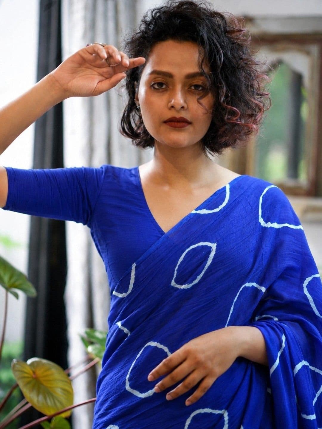 Lovwear Bandhani Pure Cotton Handloom Ikat Saree thumbnail 4