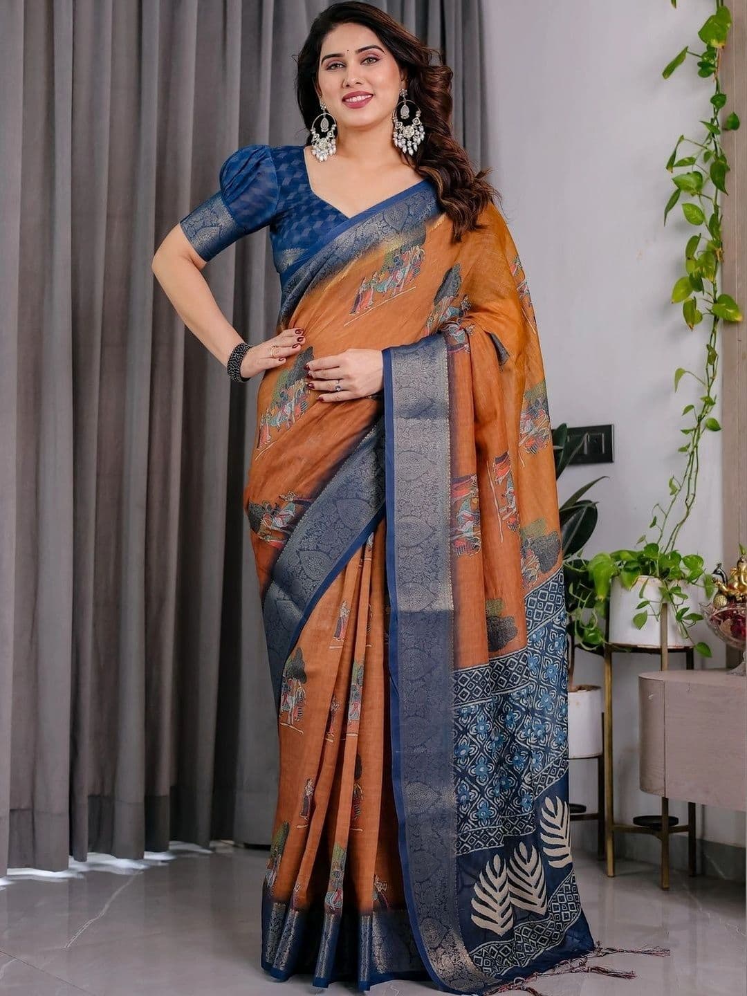 Moda Rapido Kalamkari Art Silk Banarasi Saree - view 1