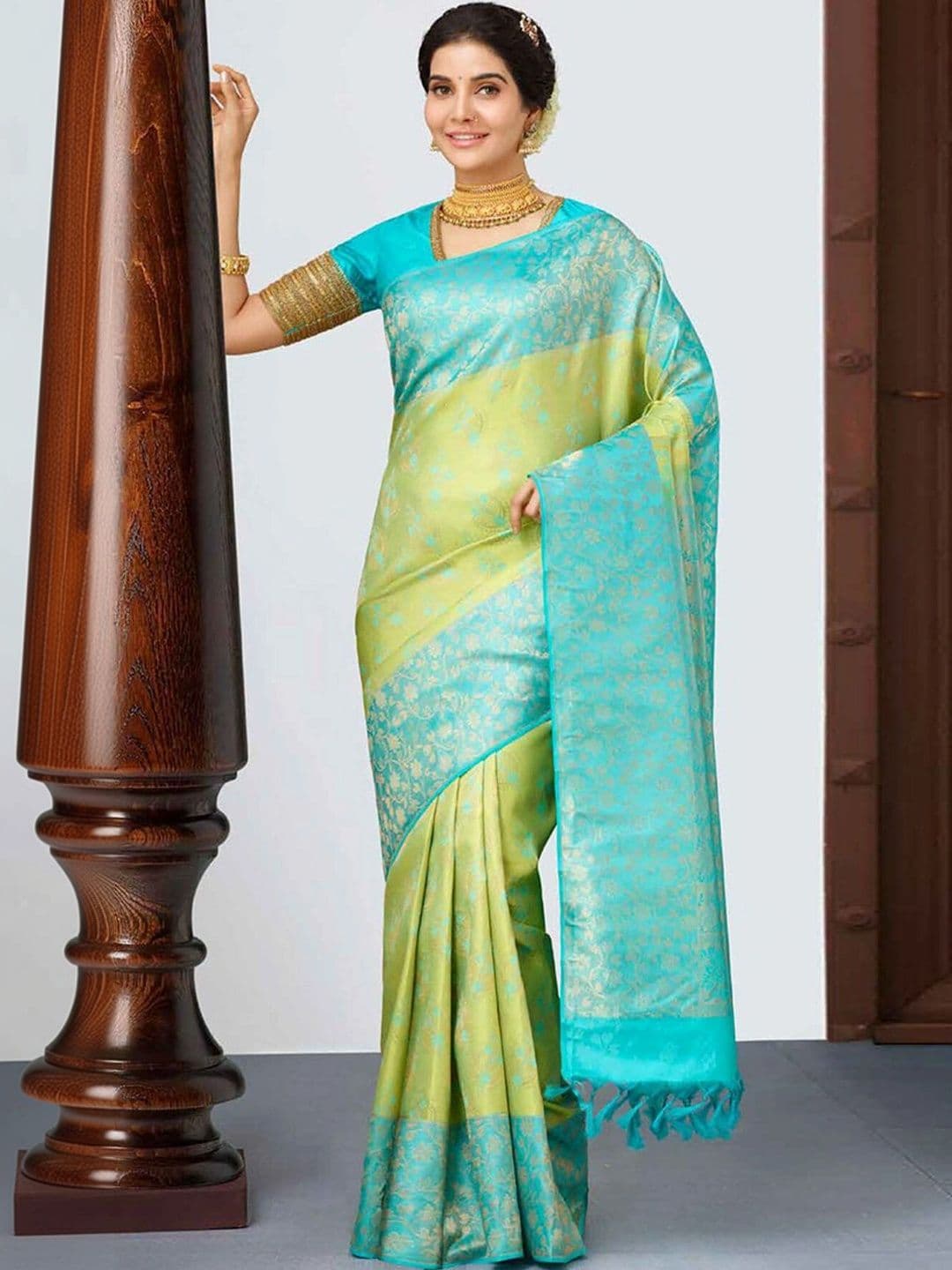 VS MALL Woven Design Zari Banarasi Saree - view 1