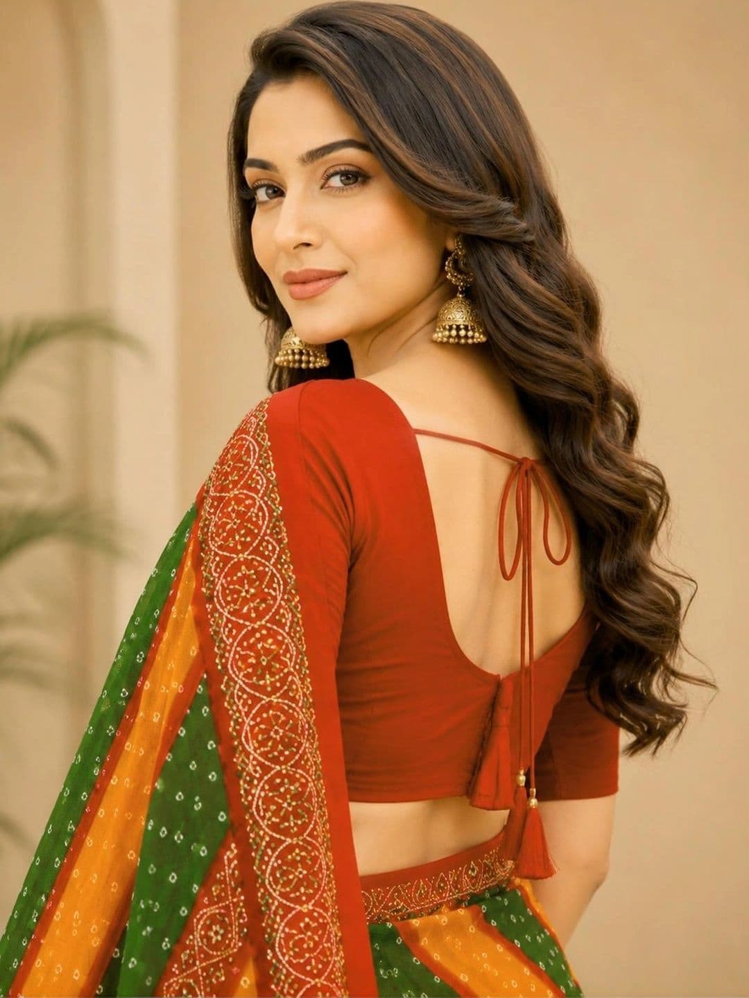 SAMANTHA Bandhani Poly Georgette Leheriya Saree thumbnail 3