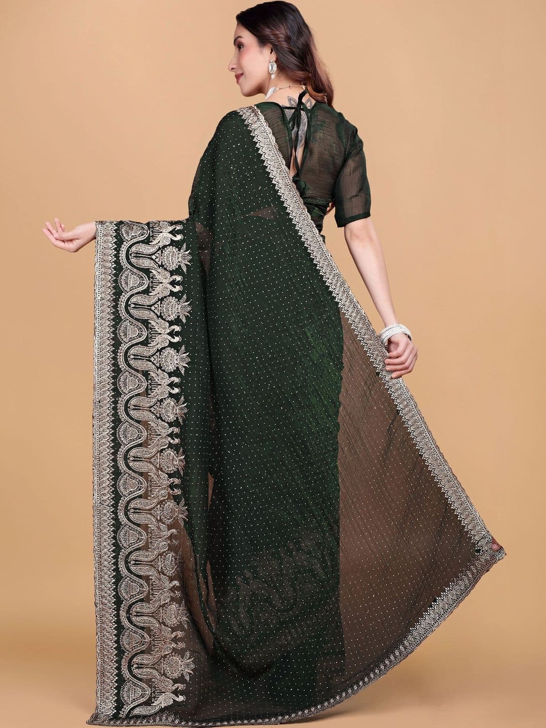 The Bag Street Embroidered Poly Crepe Chanderi Saree thumbnail 2