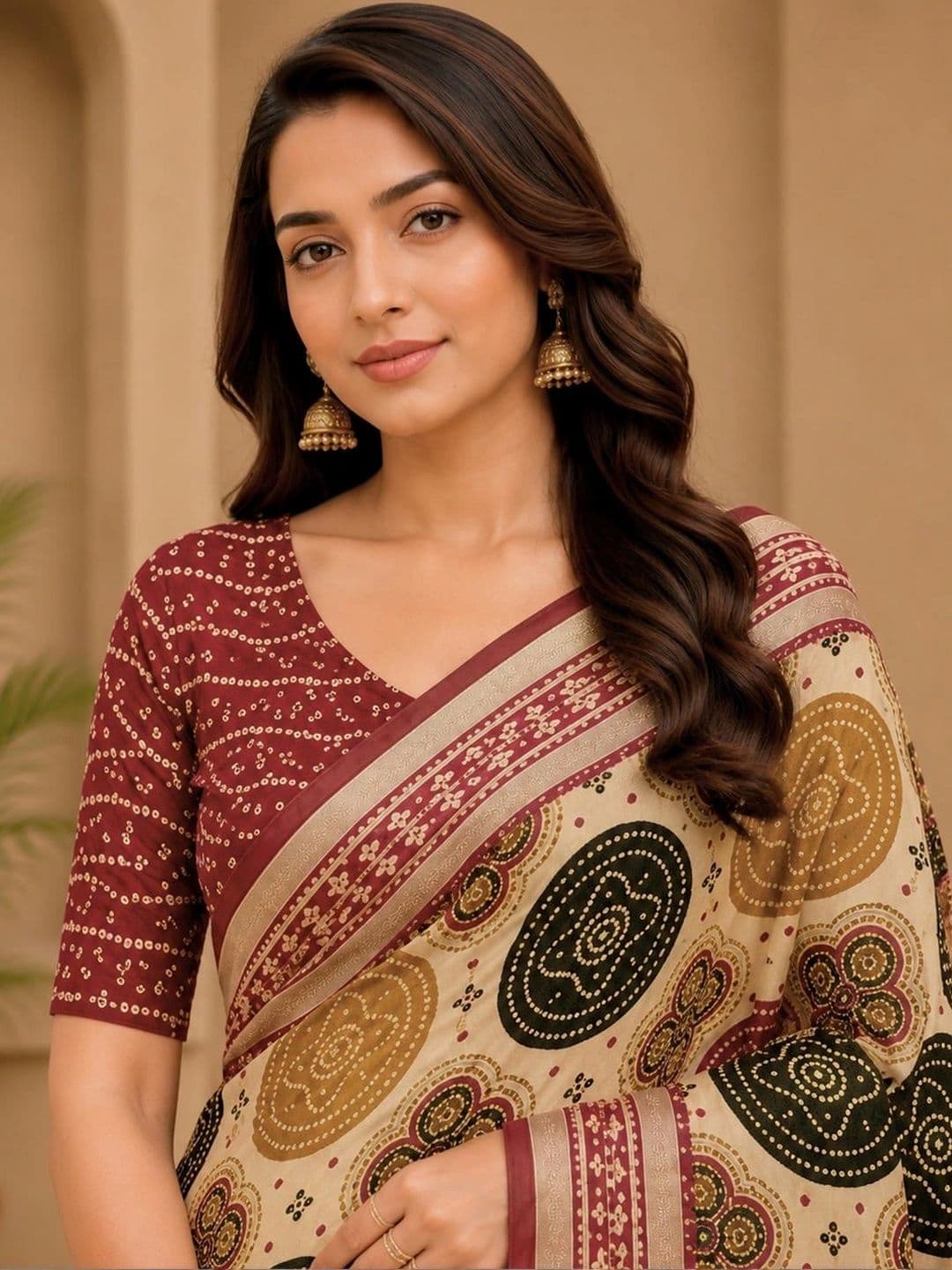 SAMANTHA Bandhani Poly Georgette Bandhani Saree thumbnail 5