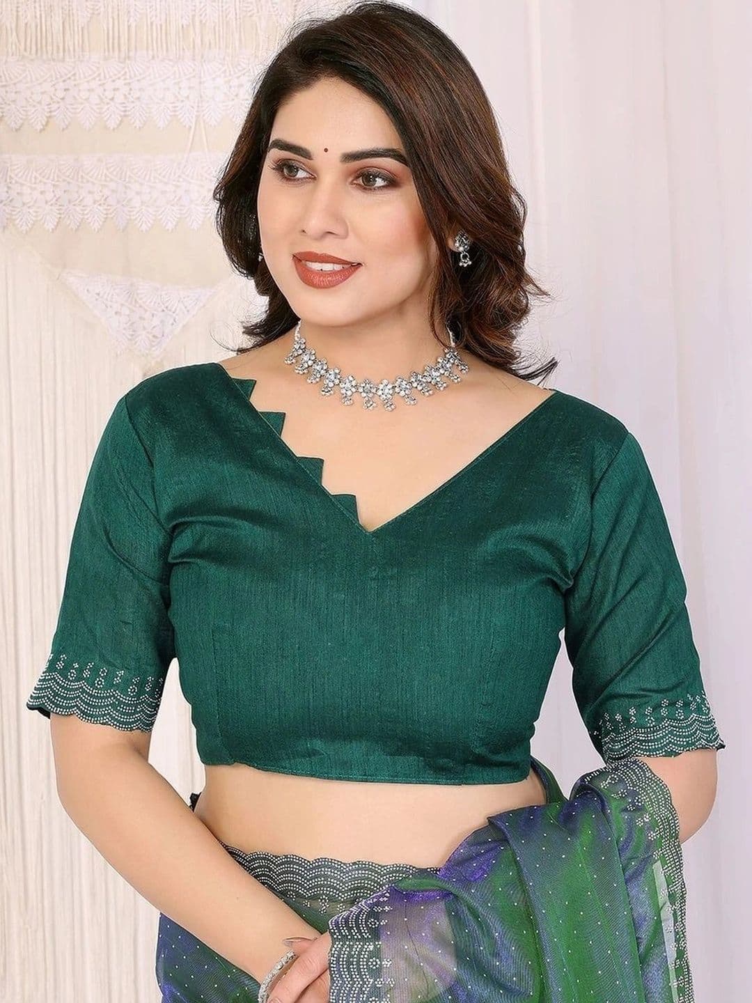 RENBRIZA Ombre Net Saree thumbnail 4