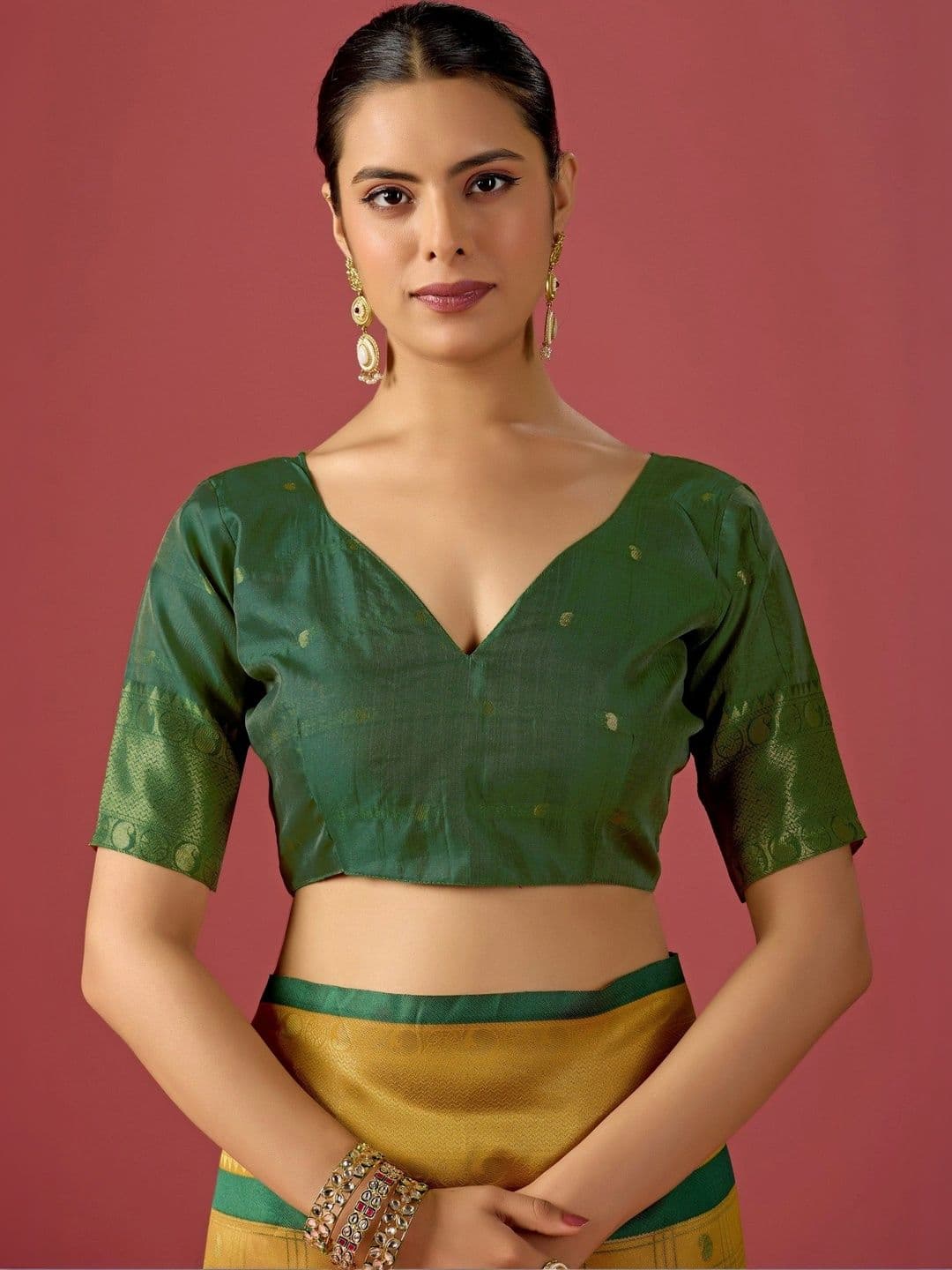 ERIKA Woven Design Zari Silk Blend Designer Kanjeevaram Saree thumbnail 6