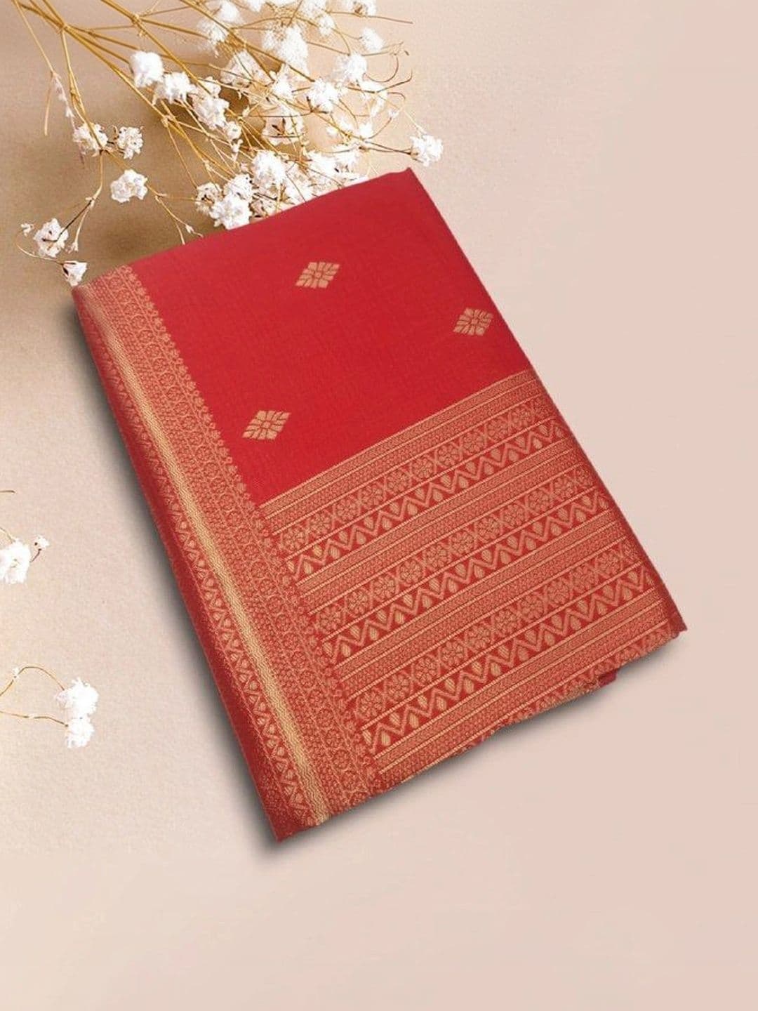Milvia Ethnic Motifs Zari Silk Blend Designer Kanjeevaram Saree thumbnail 3