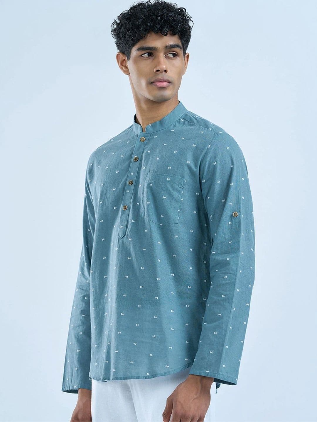 indus route by Pantaloons Men Ethnic Motifs Printed Kurta thumbnail 4