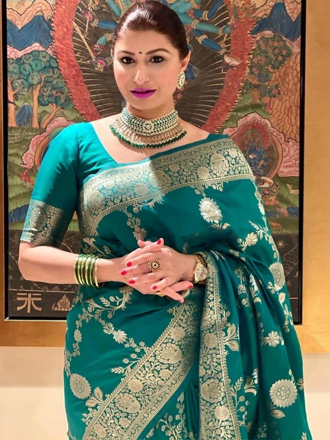 VS MALL Woven Design Zari Banarasi Saree thumbnail 4