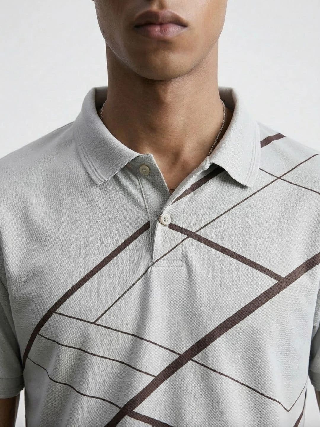 HERE&NOW Men Printed Polo Collar T-shirt thumbnail 4