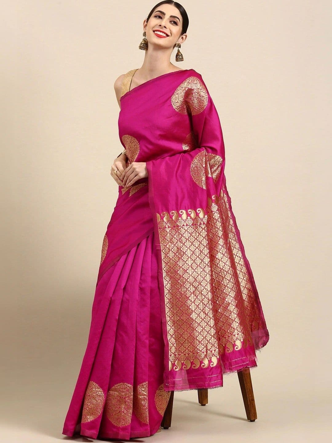 VS MALL Ethnic Motifs Zari Banarasi Saree - view 1