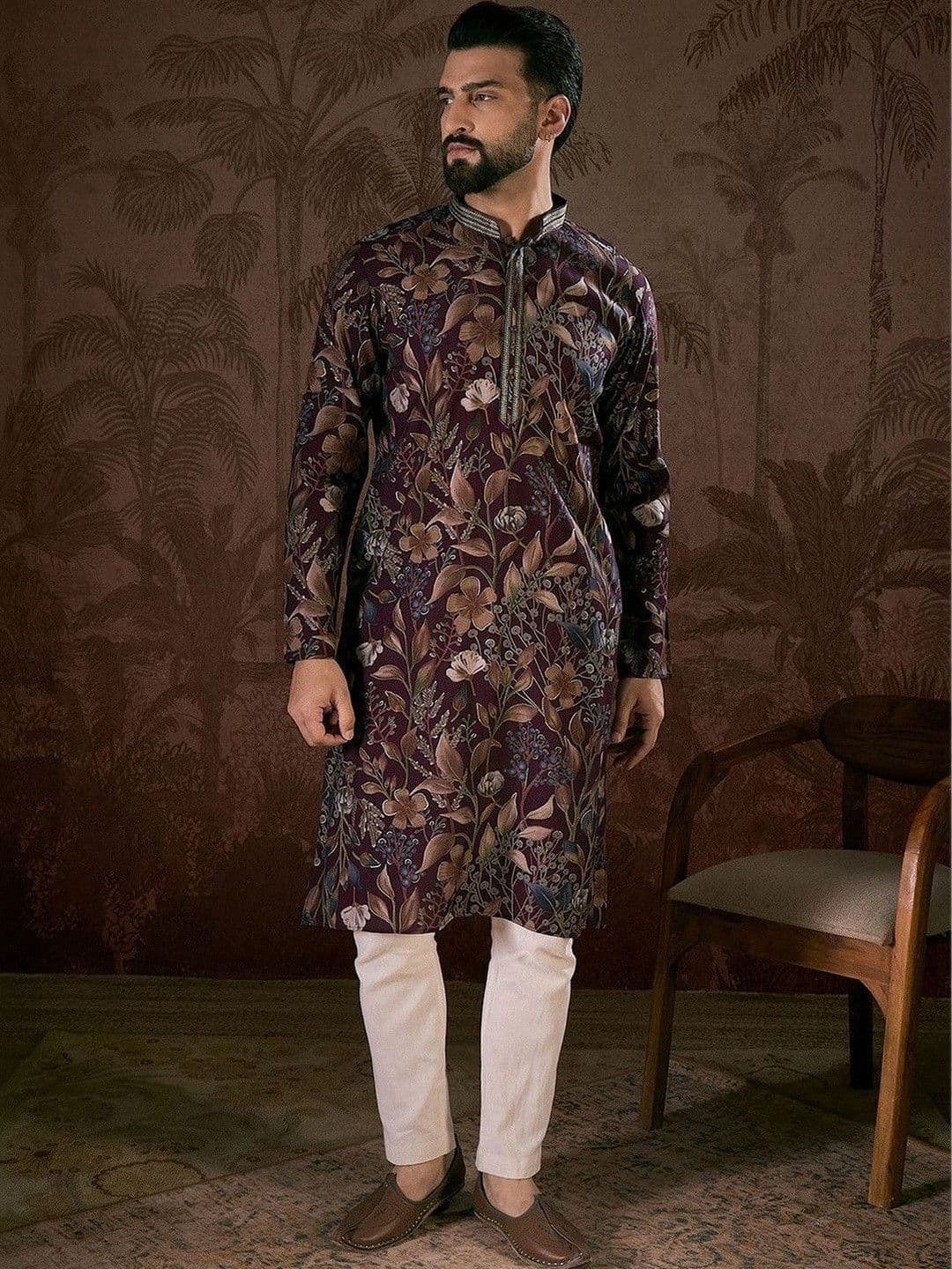 Ethnic Bay Men Floral Printed Kurta thumbnail 6