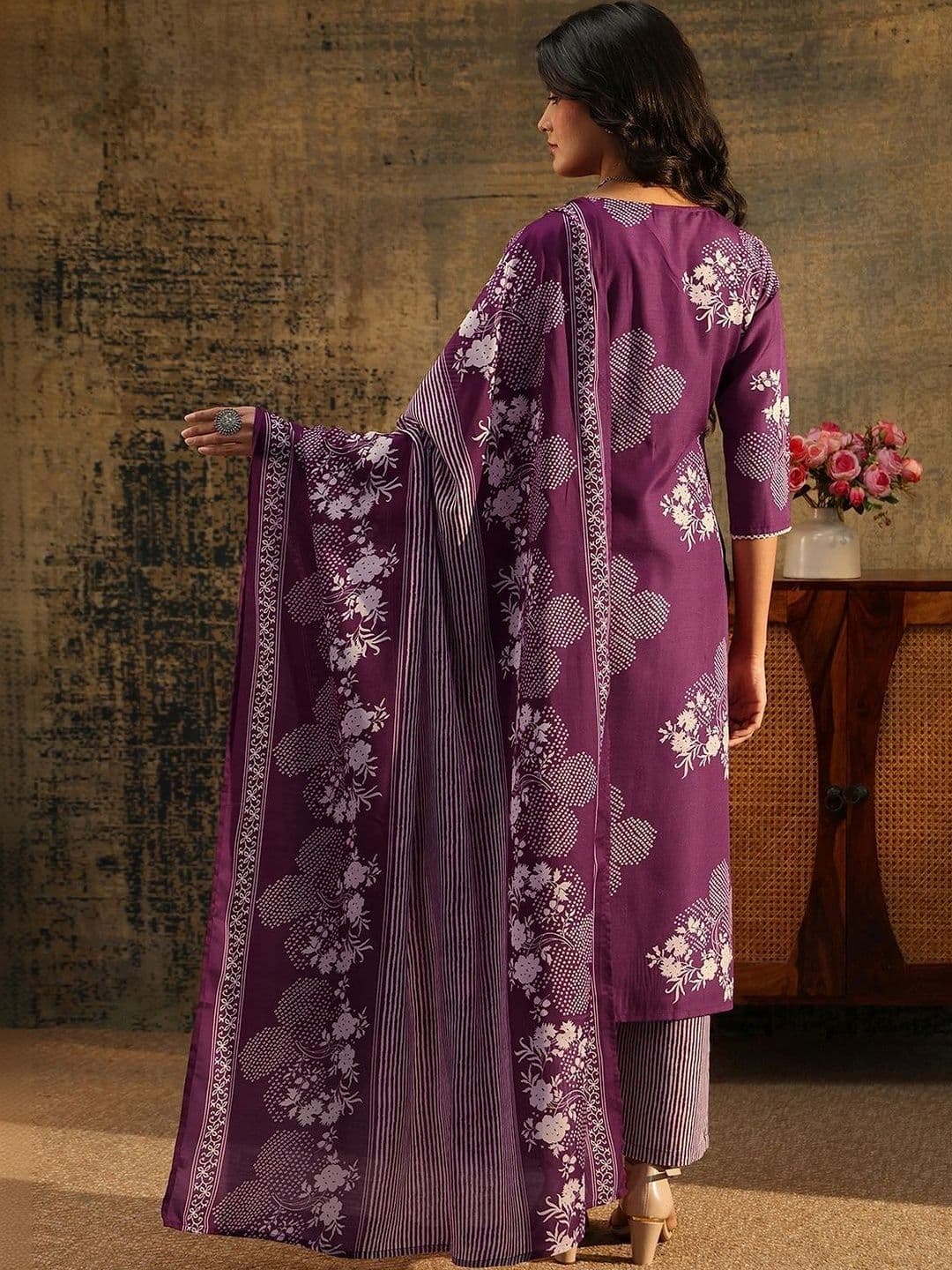 Gerua By Libas Women Floral Printed Regular Kurta with Trousers & With Dupatta thumbnail 5
