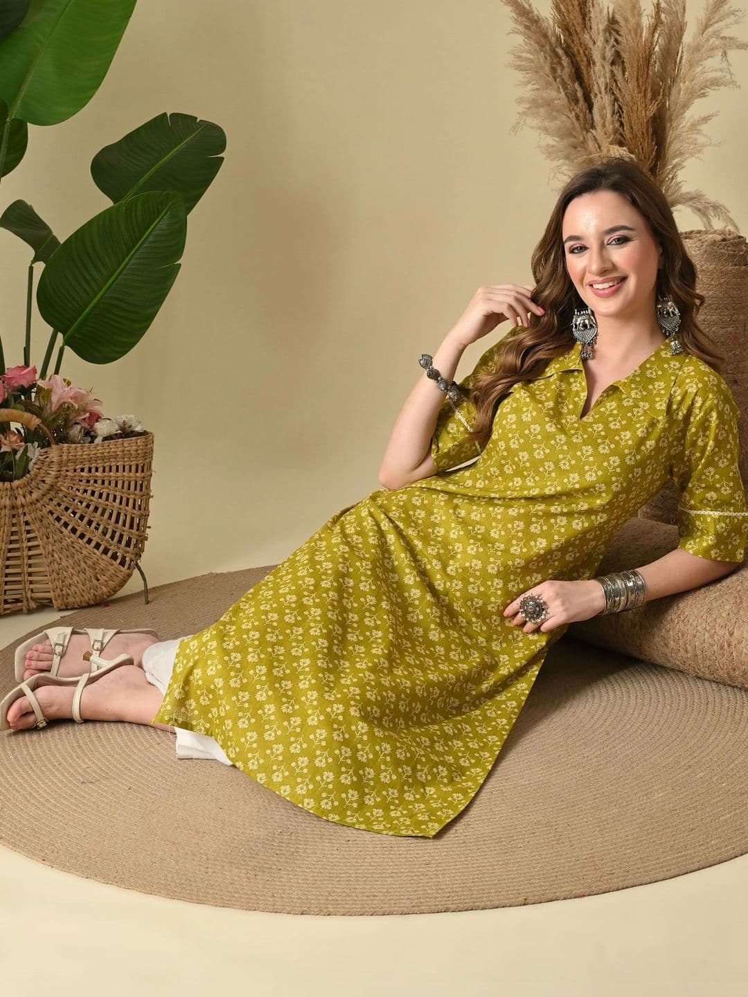 JEMCY Women Ethnic Motifs Printed Indie Prints Kurta thumbnail 6