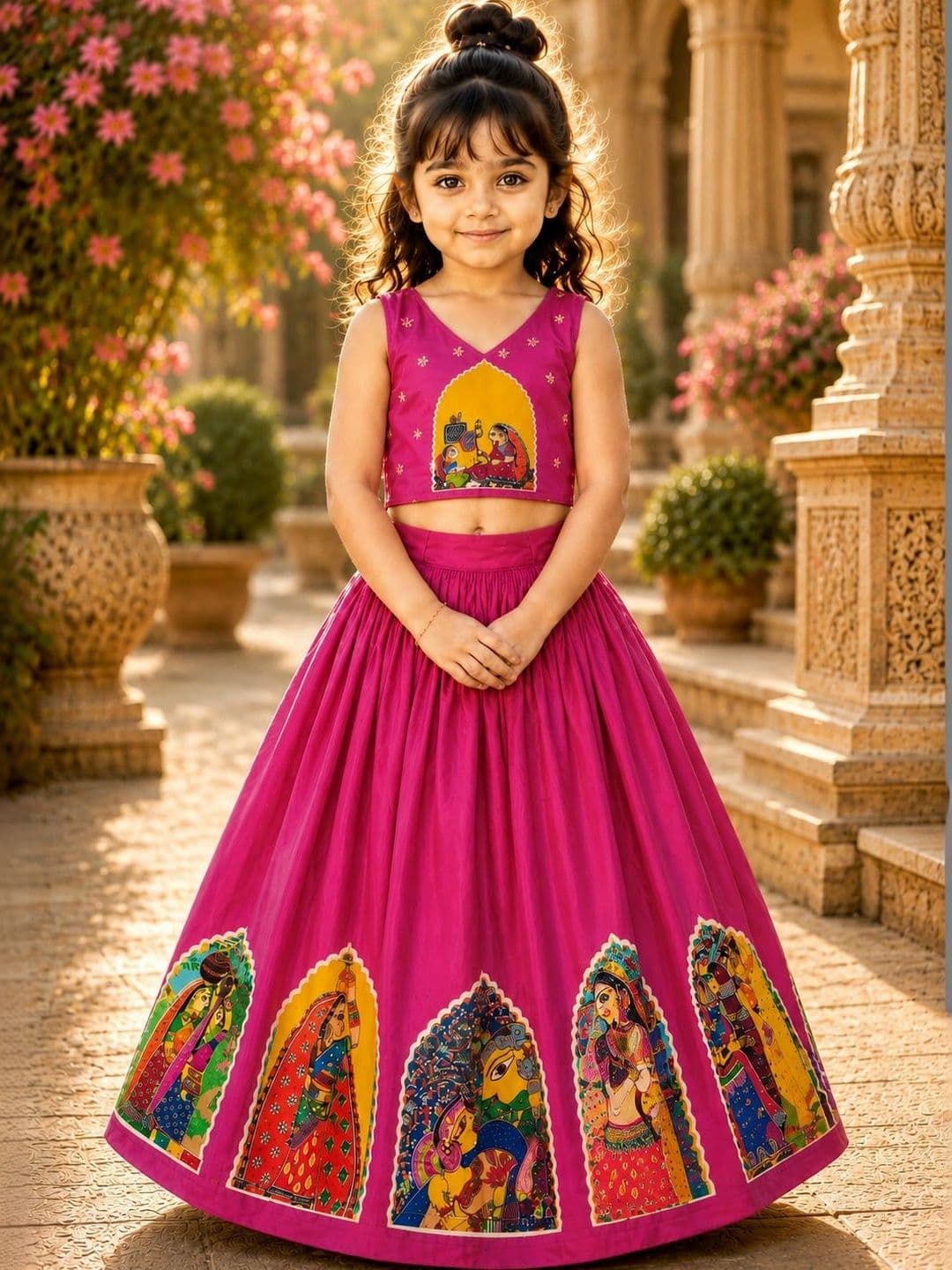 Sangria Girls Printed Ready to Wear Lehenga & - view 1