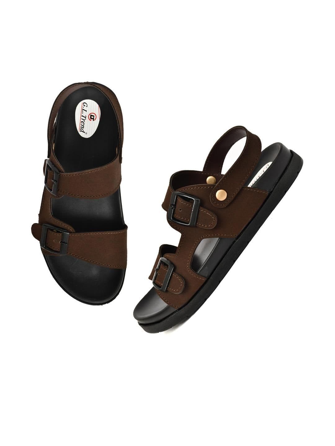 G L Trend Brown Leather Sandals thumbnail 2
