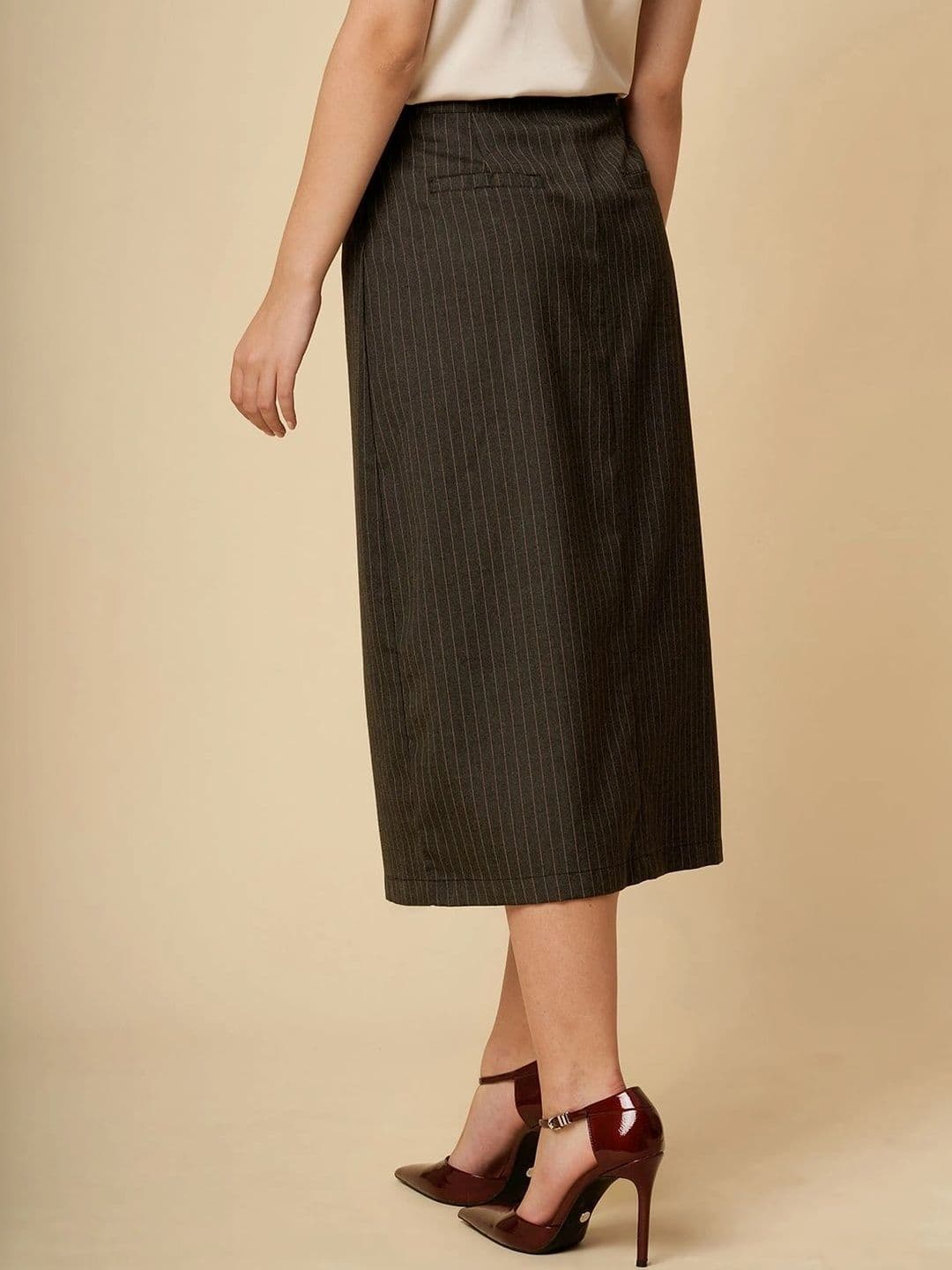 Chemistry Women Striped Midi Straight Skirt thumbnail 3
