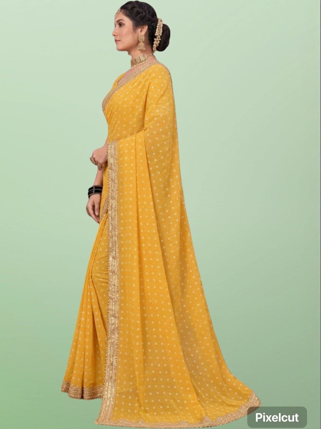 shreecre Embroidered Pure Georgette Saree thumbnail 3
