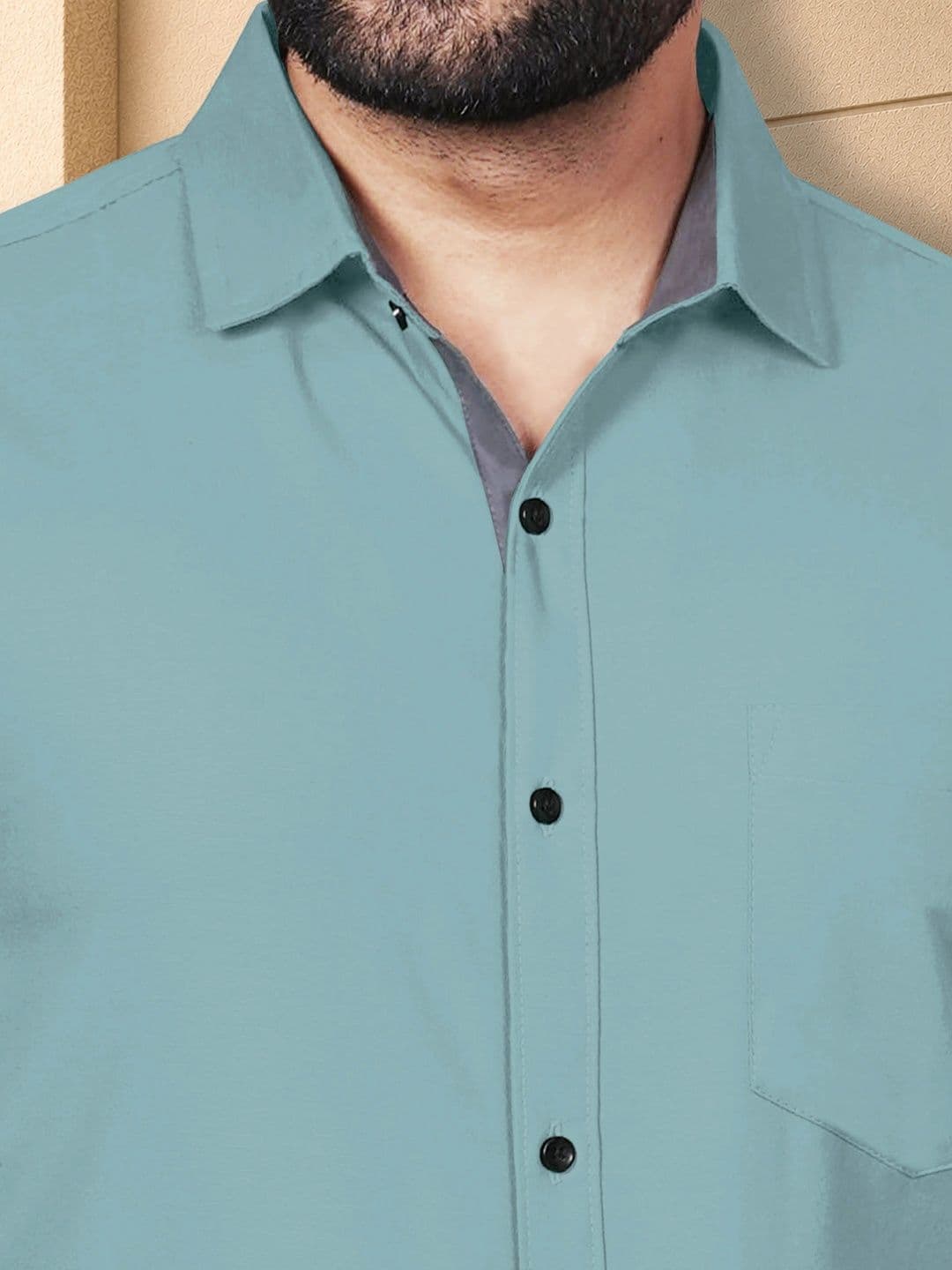 VeBNoR Men Standard Fit Spread Collar Solid Casual Shirt thumbnail 2