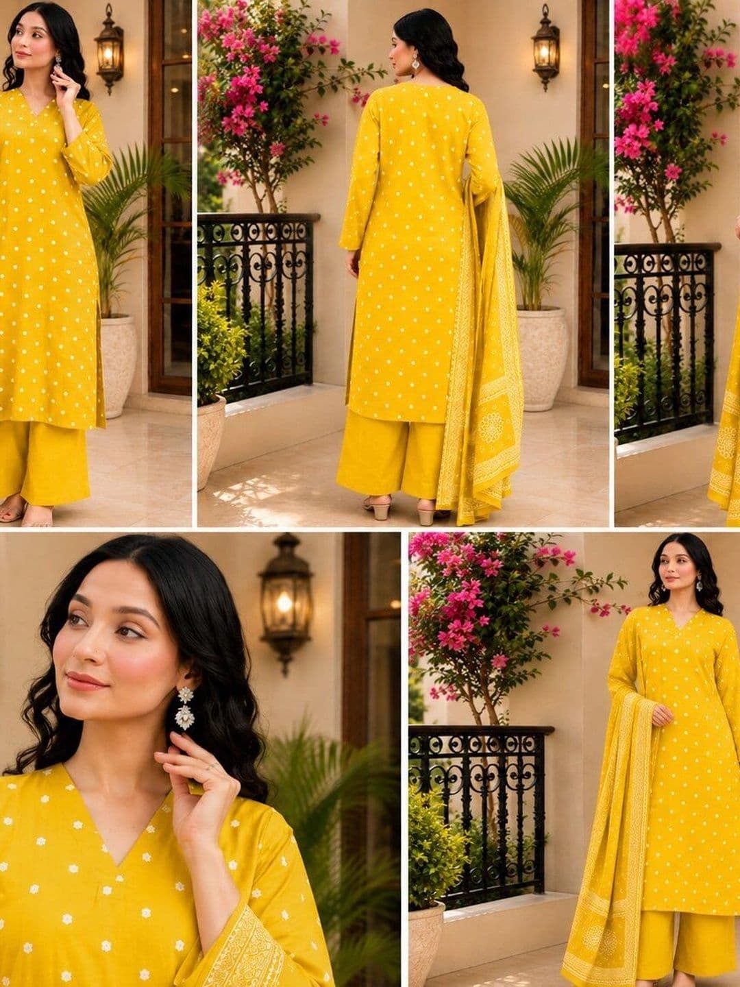 SANTOPERA DESIGNER Women Floral Printed Regular Kurta with Palazzos & With Dupatta thumbnail 4