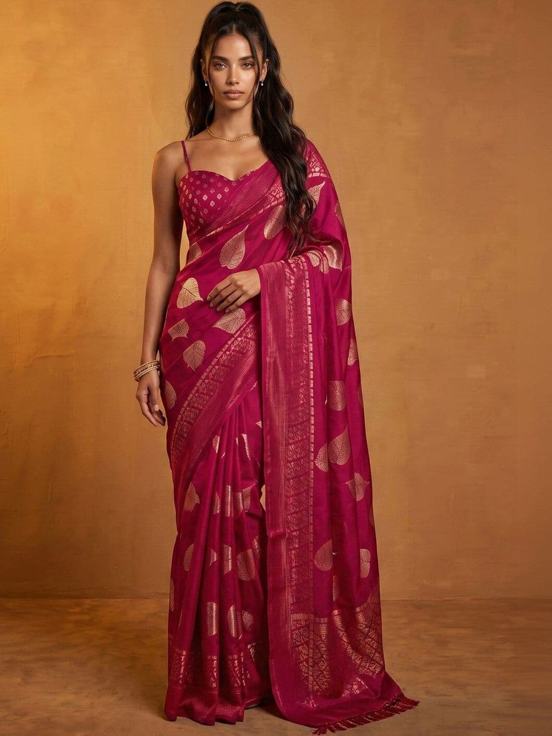 DRIP CHOWK Woven Design Zari Pure Chiffon Saree - view 1