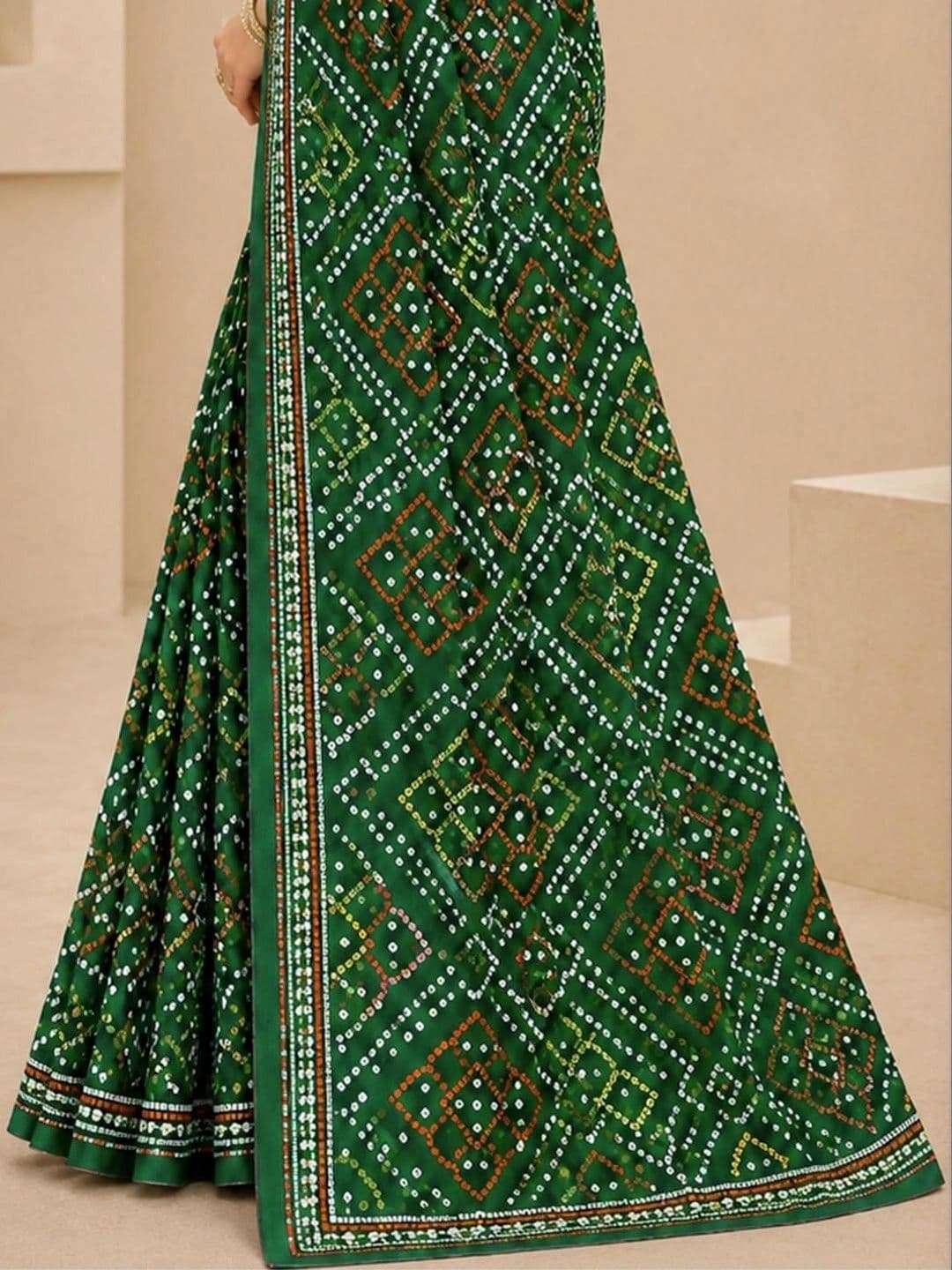 SAMANTHA Bandhani Poly Georgette Leheriya Saree thumbnail 6