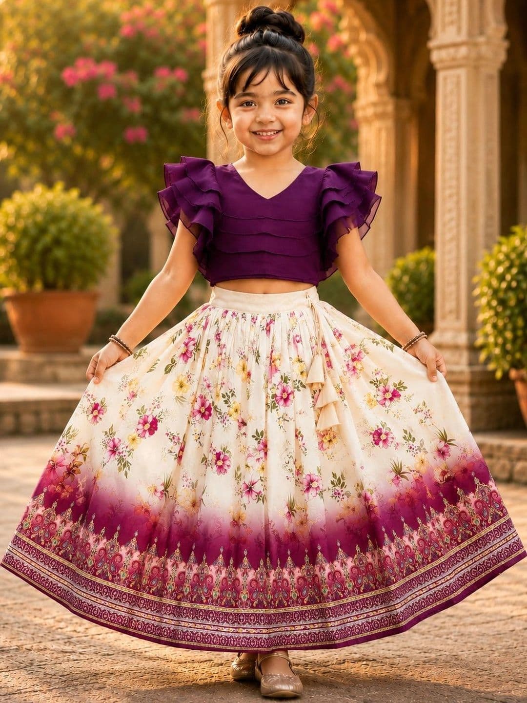 Sangria Girls Ready to Wear Lehenga & - view 1