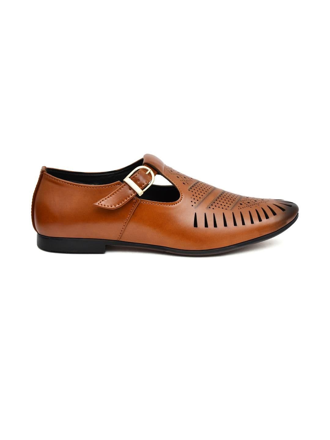 G L Trend Tan Synthetic Leather Sandals thumbnail 6