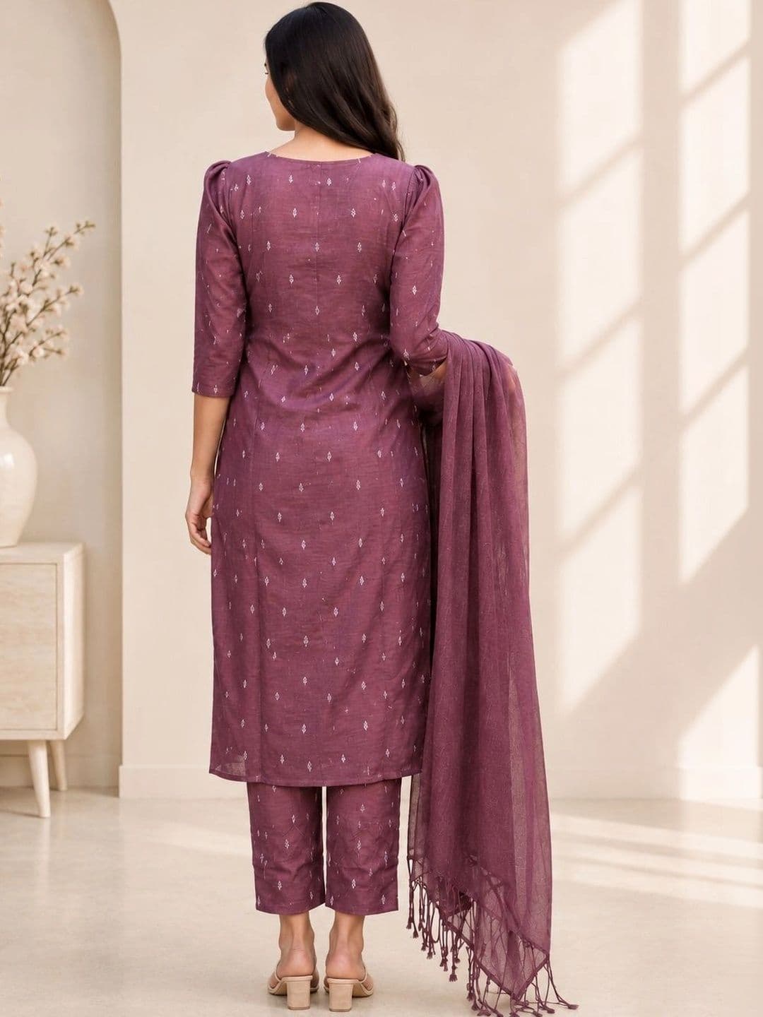 Rahigomar Women Ethnic Motifs Printed Premium Kurta with Trousers & With Dupatta thumbnail 2