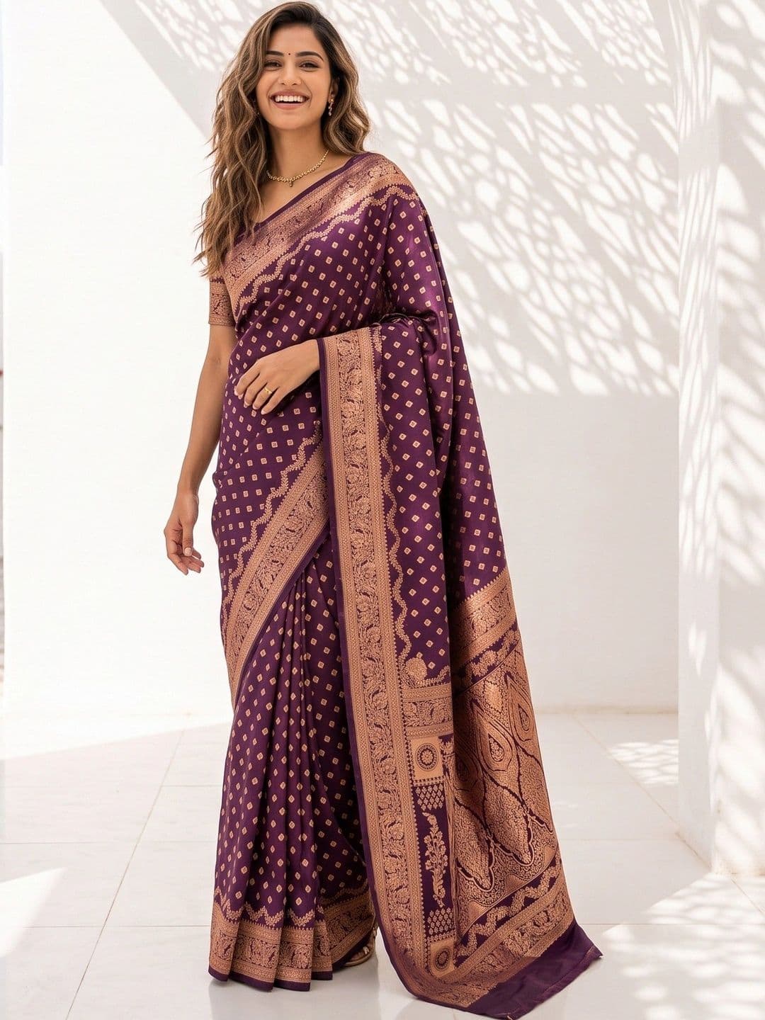 ROOP RADHIKA Woven Design Zari Silk Blend Designer Banarasi Saree - view 1