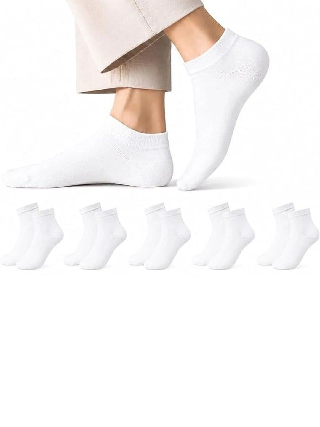 SOSHRE Unisex Pack of 5 Cotton Ankle Length Socks thumbnail 2