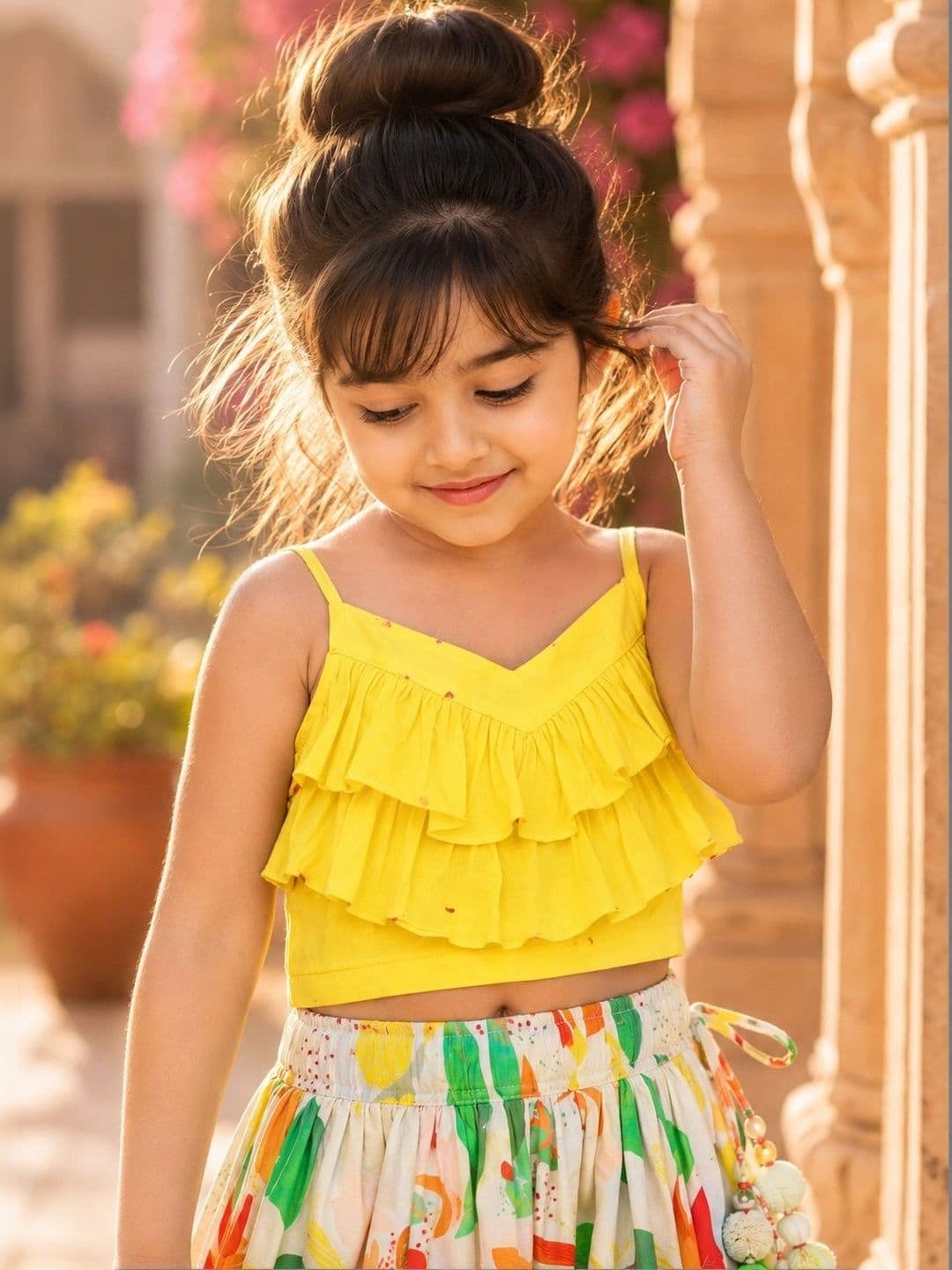 Sangria Girls Embellished Ready to Wear Lehenga & thumbnail 3