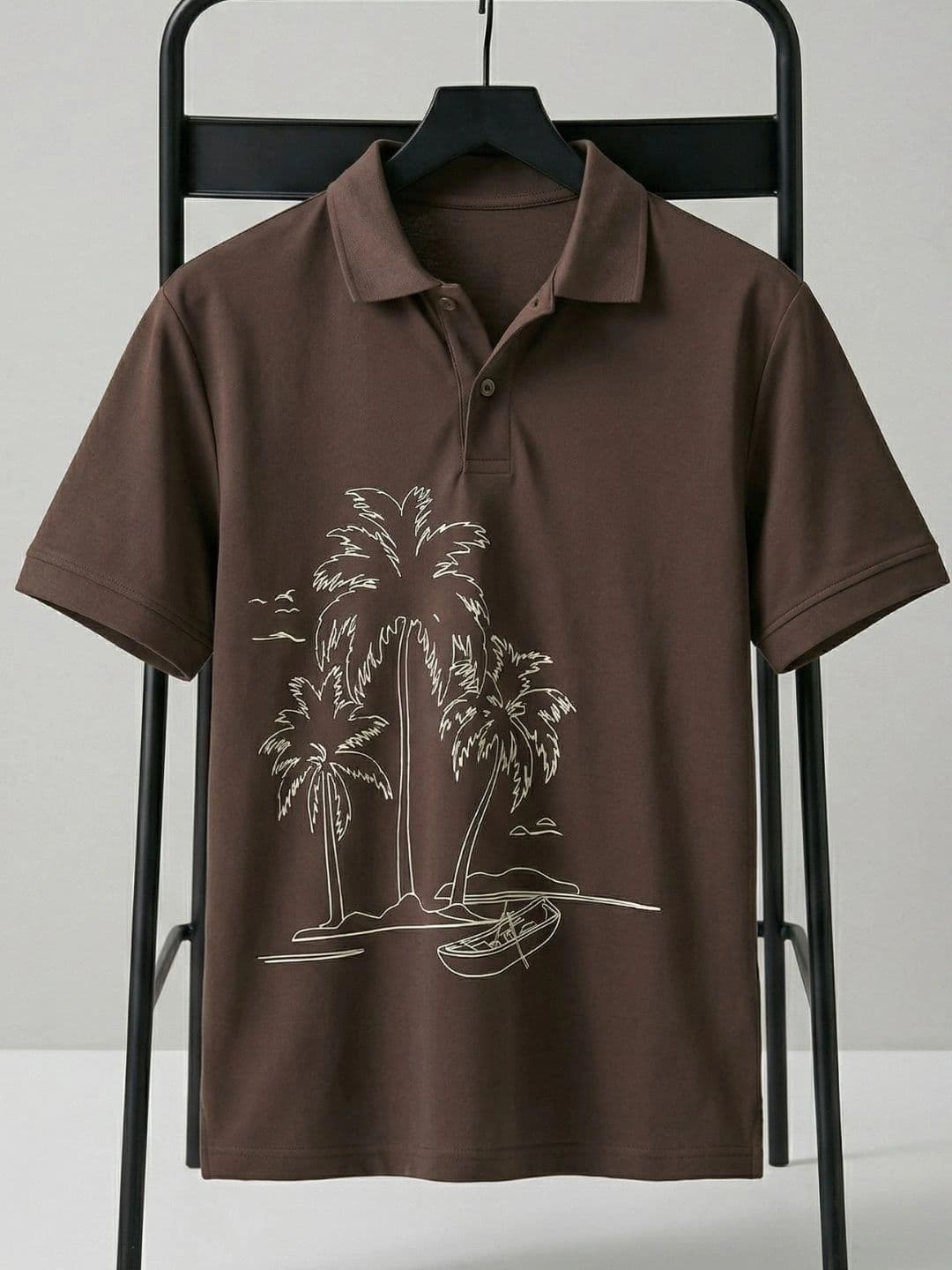 HERE&NOW Men Printed Polo Collar Tropical T-shirt thumbnail 4