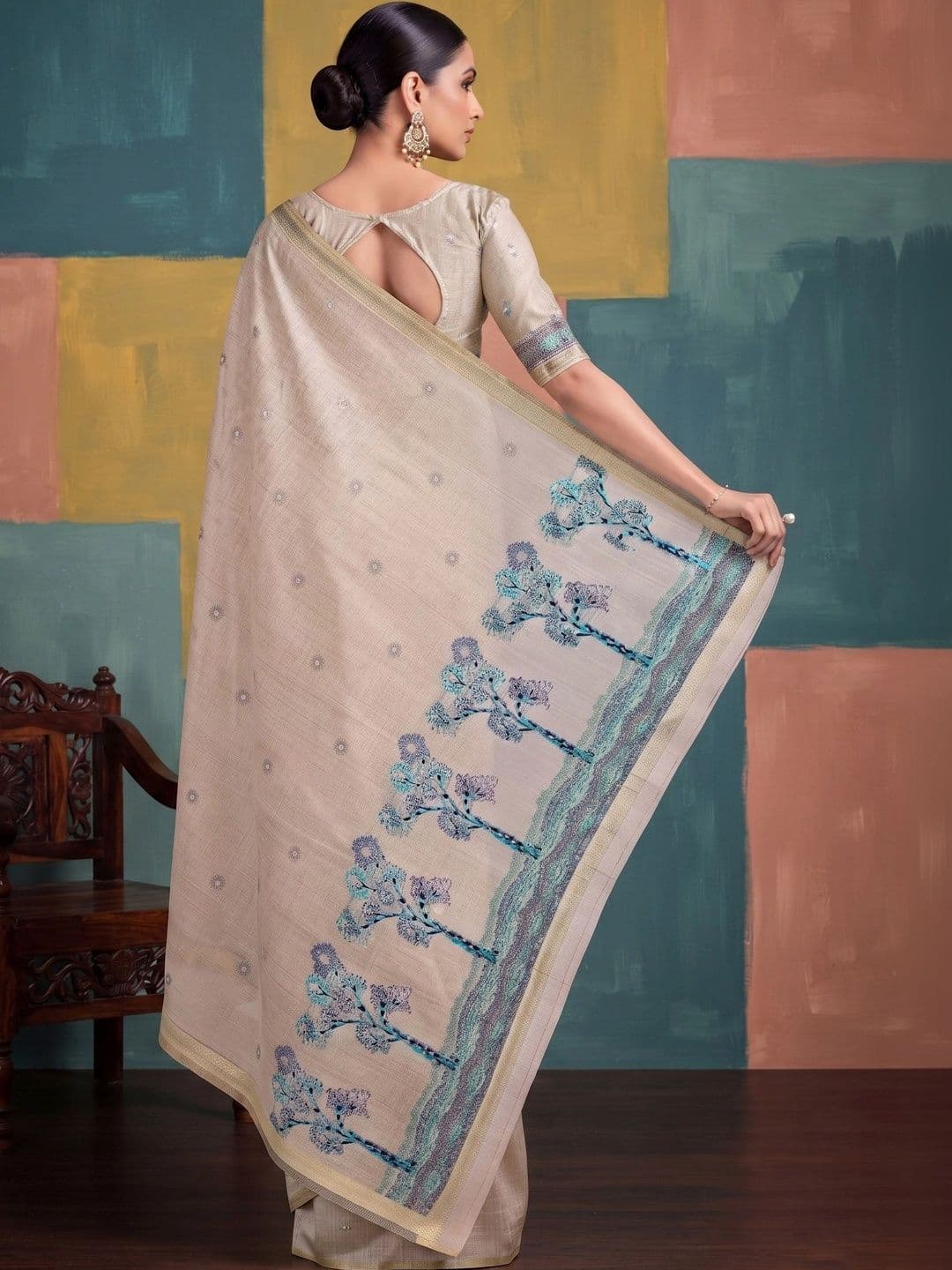 MONJOLIKA FASHION Zari Silk Cotton Designer Saree thumbnail 6