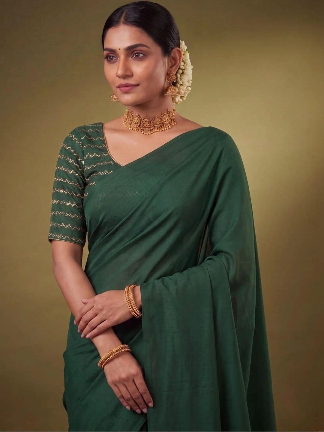 SAMANTHA Embroidered Poly Georgette Saree thumbnail 5