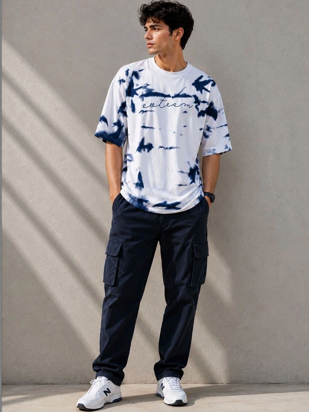 AEMA Men Tie and Dye Oversized T-shirt thumbnail 3