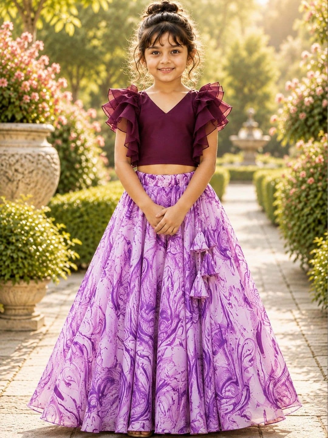Sangria Girls Ready to Wear Lehenga & - view 1