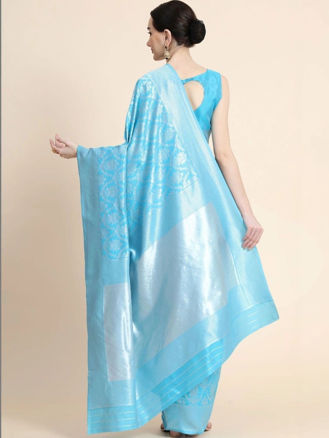 VS MALL Ethnic Motifs Zari Banarasi Saree thumbnail 3