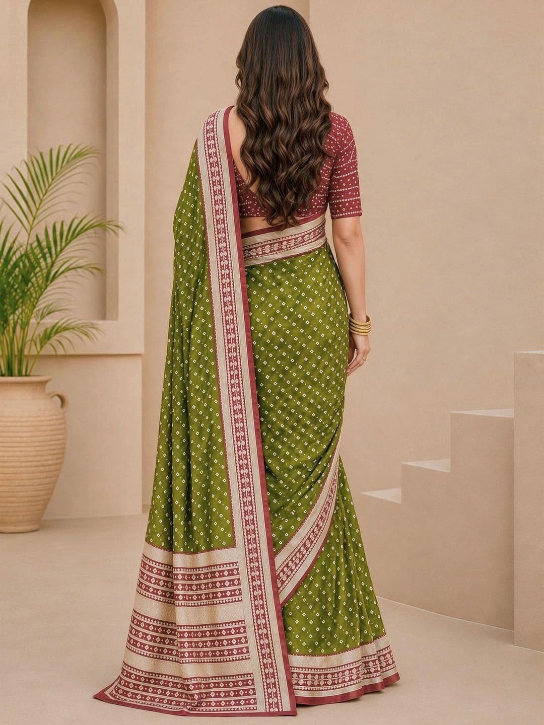 SAMANTHA Bandhani Zari Poly Georgette Saree thumbnail 7