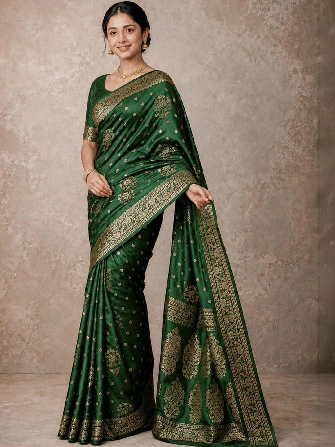 SAMANTHA Woven Design Zari Silk Blend Paithani Saree thumbnail 3
