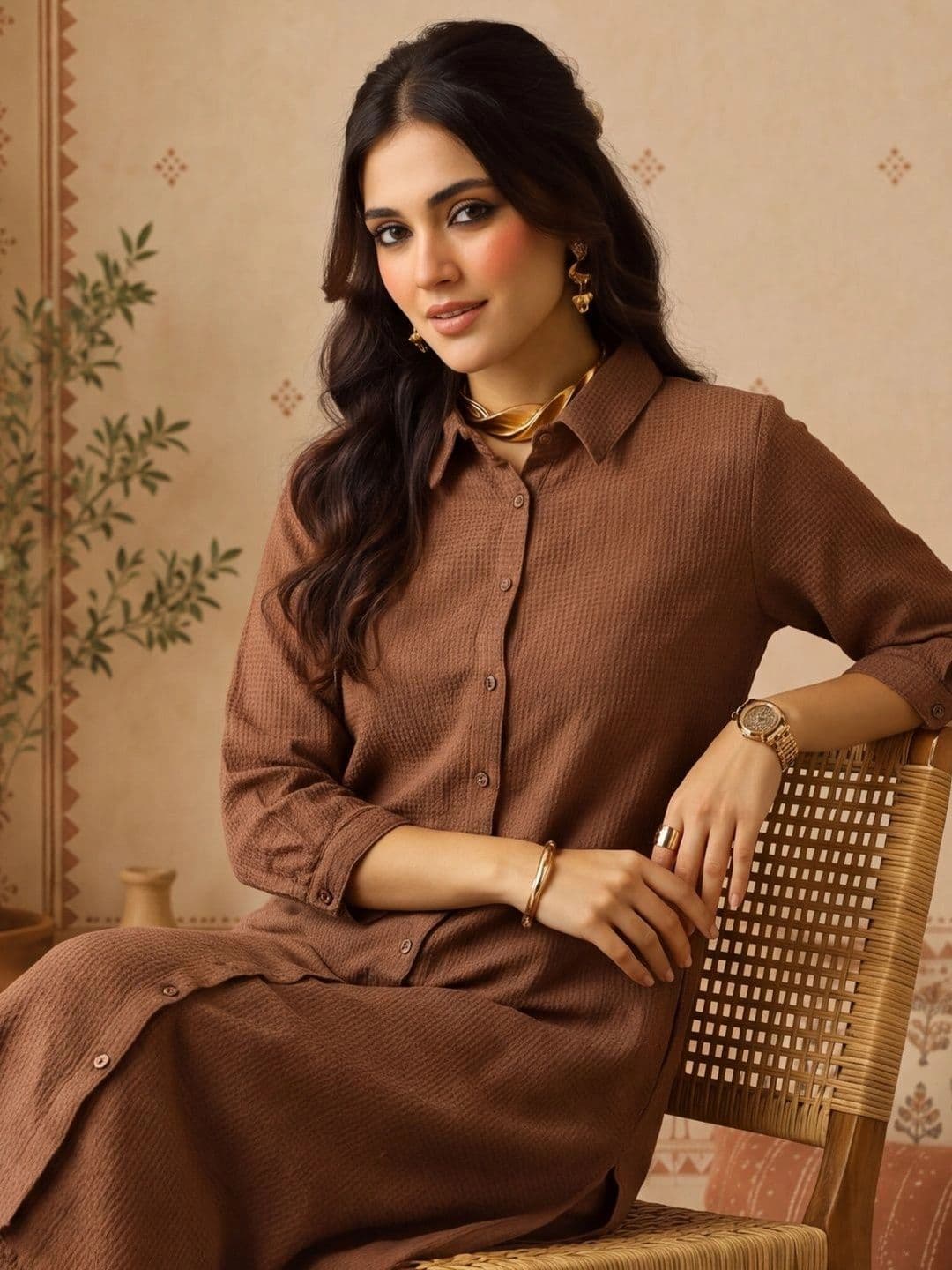 Anouk Women Regular Pure Cotton Kurta with Trousers thumbnail 3