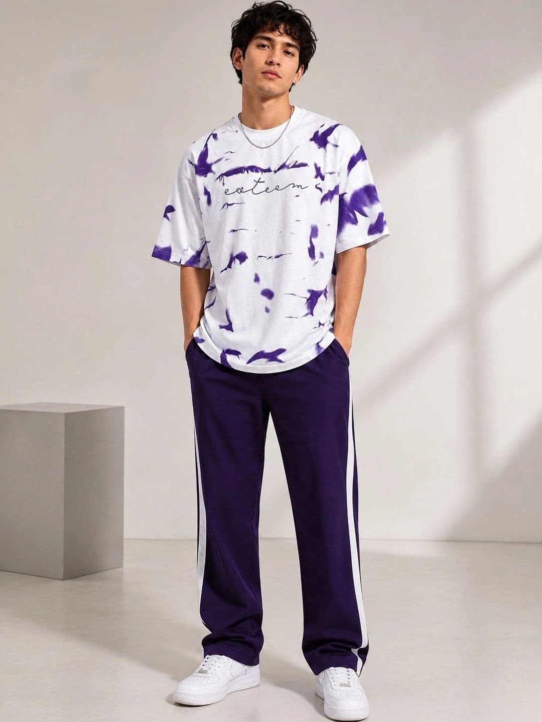 AEMA Men Oversized Tie and Dye T-shirt thumbnail 2