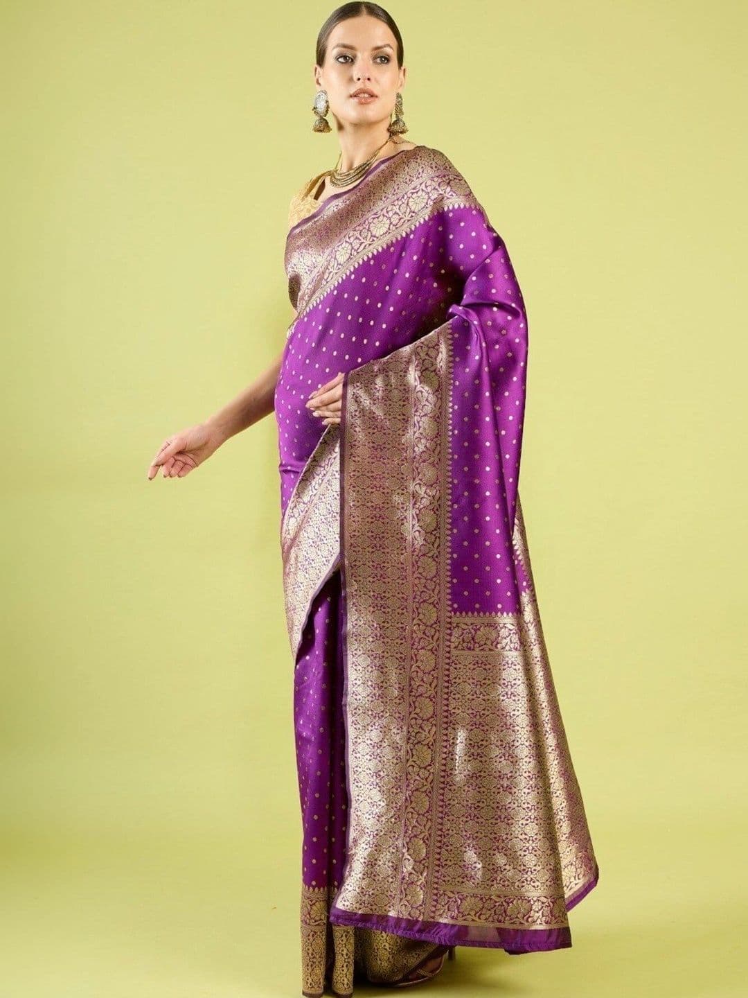 VS MALL Woven Design Zari Banarasi Saree thumbnail 2
