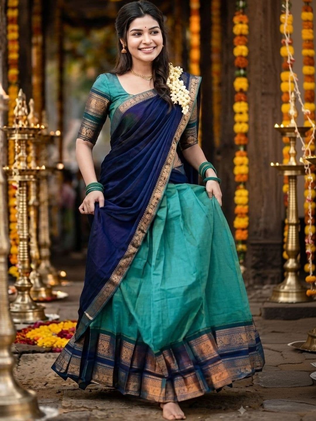 JIVUBA Ready to Wear Lehenga & Unstitched Blouse With Dupatta - view 1