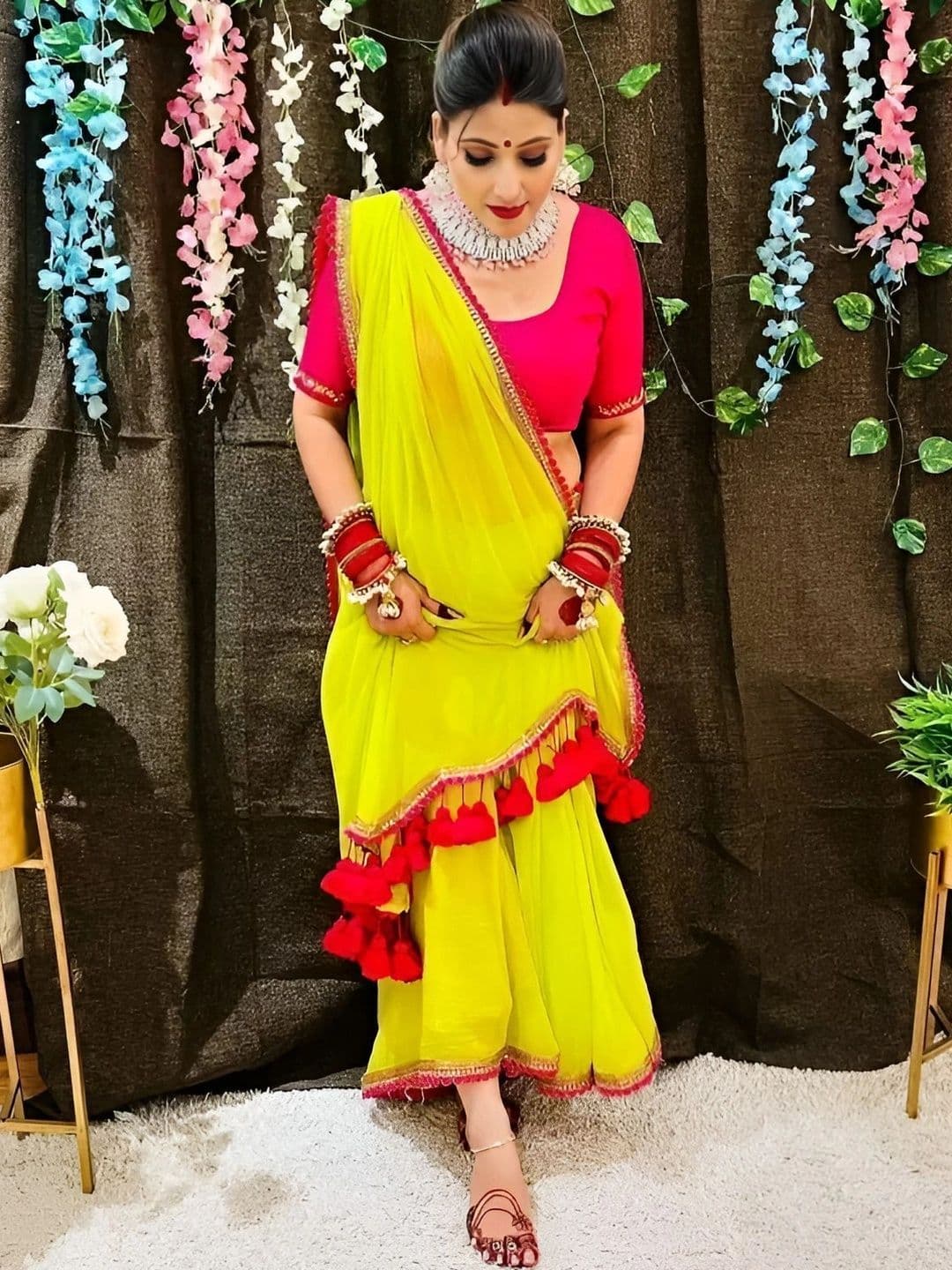 RENBRIZA Poly Georgette Saree - view 1