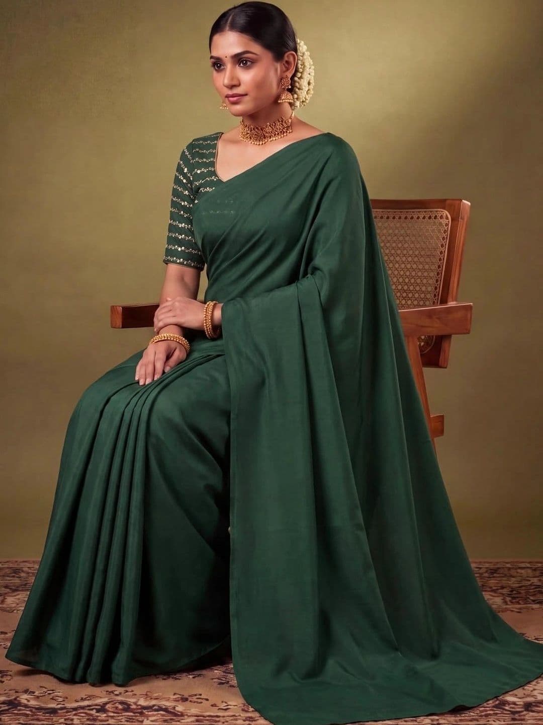 SAMANTHA Embroidered Poly Georgette Saree thumbnail 4