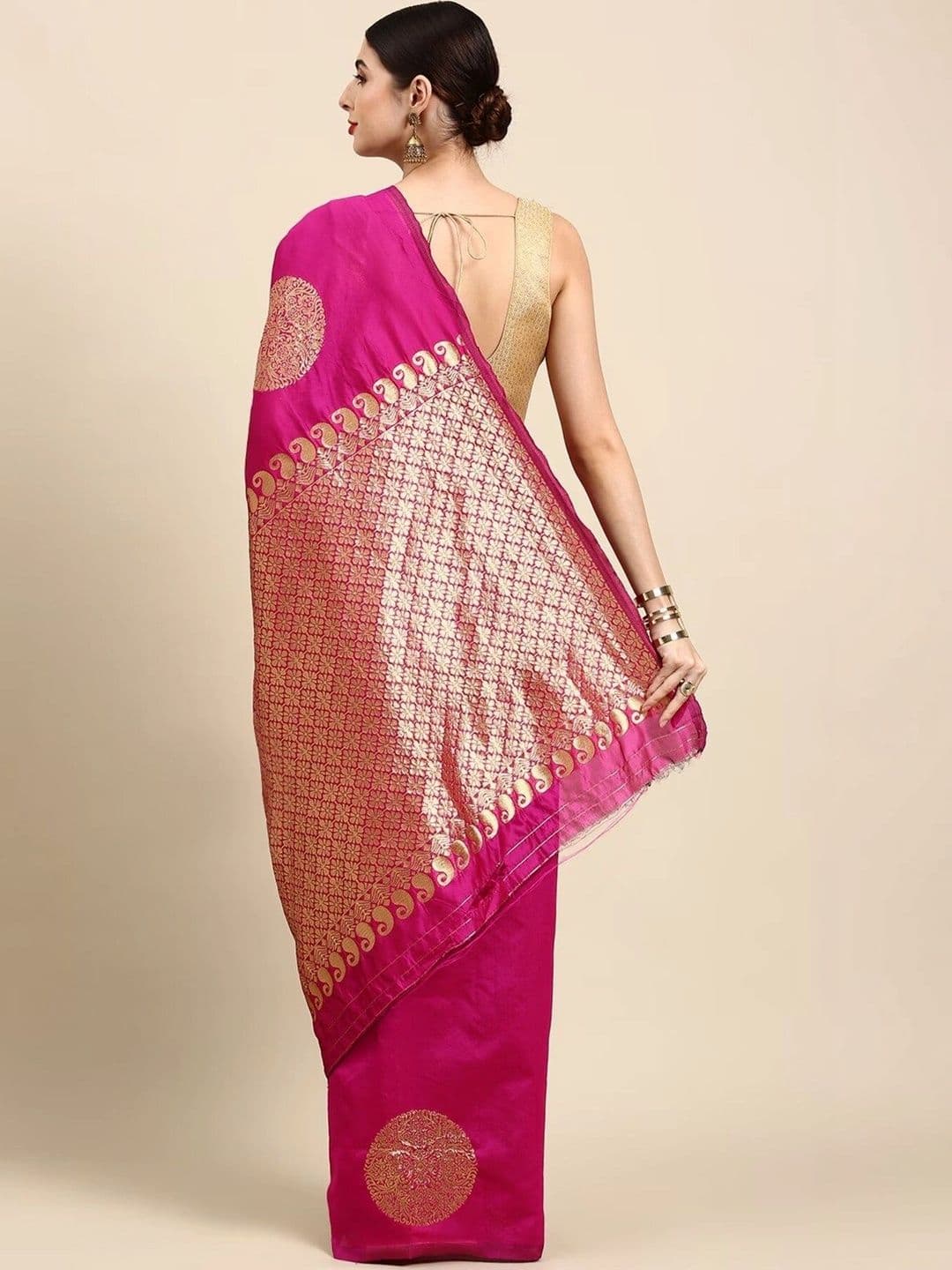 VS MALL Ethnic Motifs Zari Banarasi Saree thumbnail 5